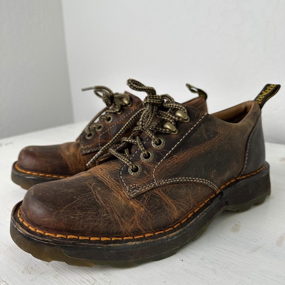 Dr. Martens Shoes Mens 8 Lachlan Brown Distressed Leather Oxford AW004